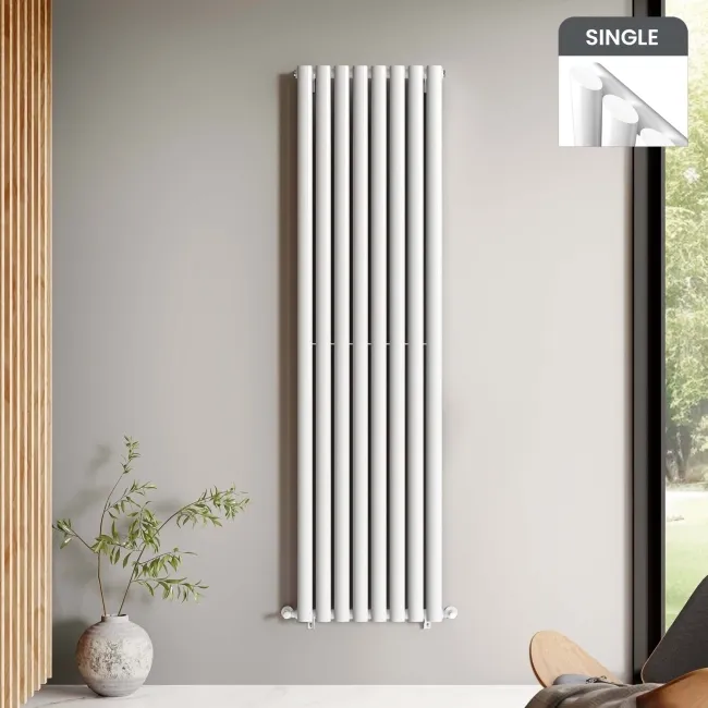 Marbella White Single Oval Panel Radiator 1800x480mm