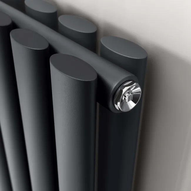 Marbella Anthracite Double Oval Panel Radiator 1800x360mm