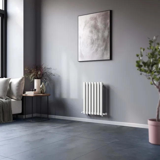 Marbella White Single Oval Panel Radiator 600x420mm