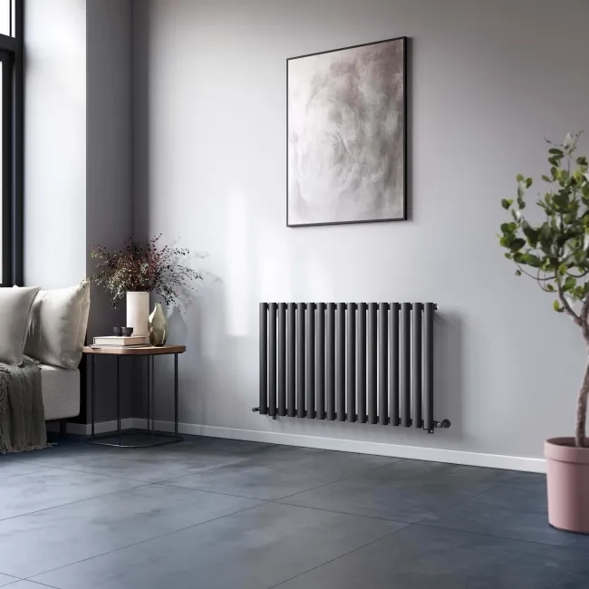 Marbella Anthracite Single Oval Panel Radiator 600x1020mm