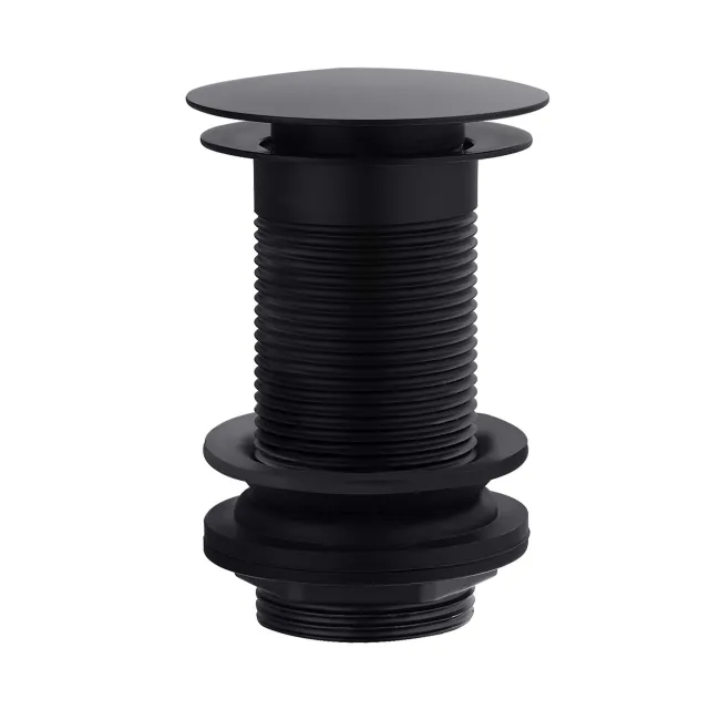 Matt Black Dome Top Pop Up Basin Waste - Unslotted
