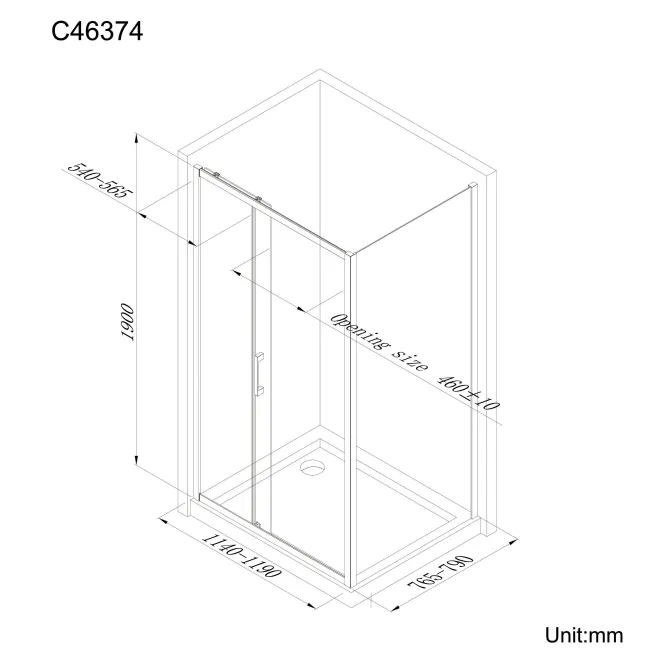 Hamburg Brushed Brass Easy Clean 8mm Sliding Shower Enclosure 1200x800mm - Easy Fix