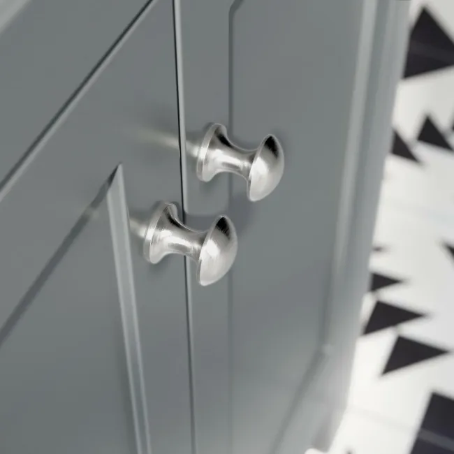 Bermuda Dove Grey Vanity with Marble Top & Curved Counter Top Basin 800mm