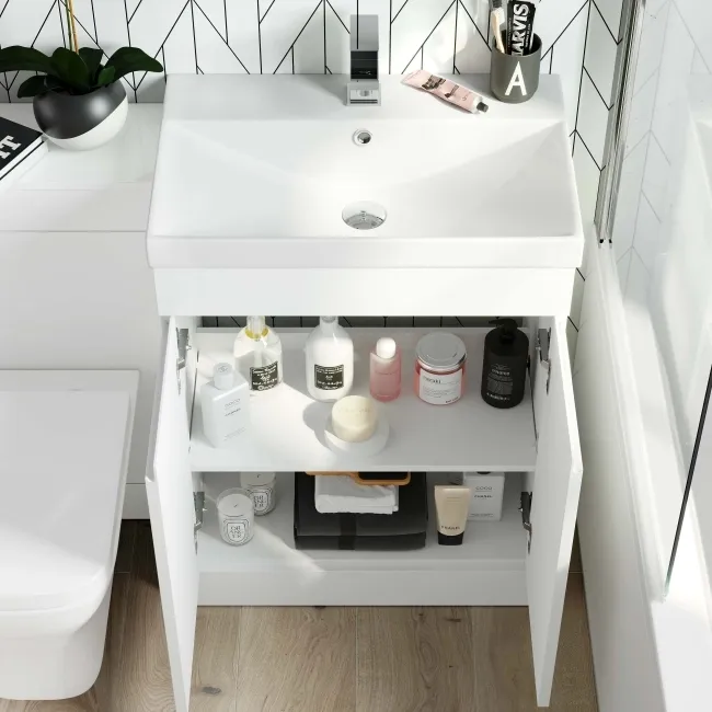 Trent Gloss White Combination Vanity Basin and Atlanta Toilet 1100mm