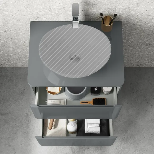 Corsica Storm Grey Drawer 600mm - Excludes Counter Top Basin