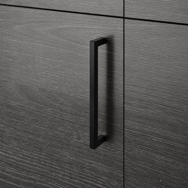 Harper Charcoal Elm Combination Vanity Basin with Marble Top & Atlanta Toilet 1500mm - Black Accents