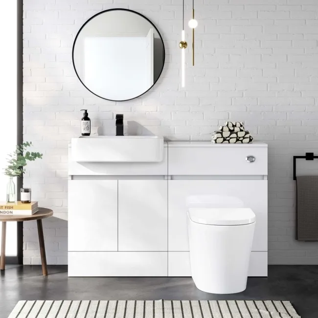 Foster Gloss White Back To Wall Unit and Boston Toilet