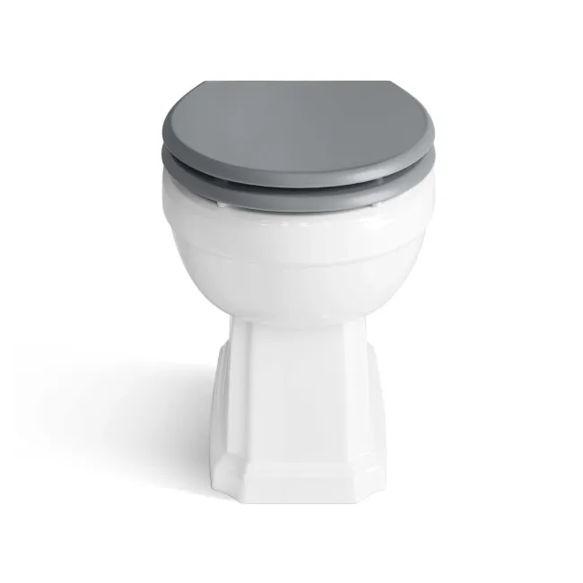 Monaco Dove Grey Combination Vanity Basin with Marble Top and Hudson Toilet with Wooden Seat 1500mm - Brass Knurled Handles