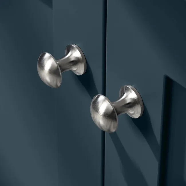 Milos Navy Blue Basin Vanity 800mm - Brushed Handles