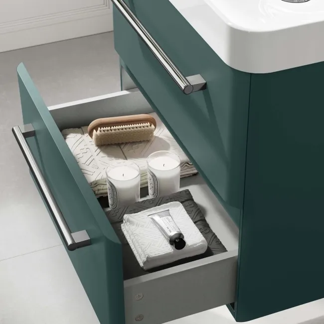 Omaha Mystic Green Wall Hung Basin Drawer Vanity 600mm