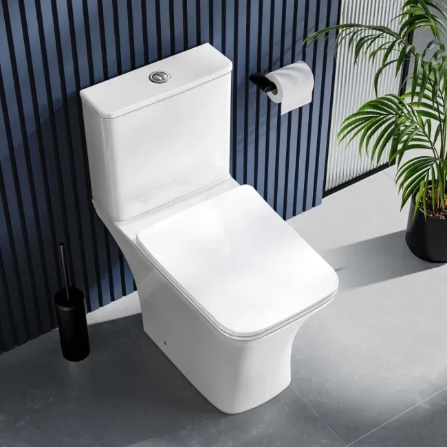 Houston Rimless Close Coupled Toilet With Premium Soft Close Slim Seat
