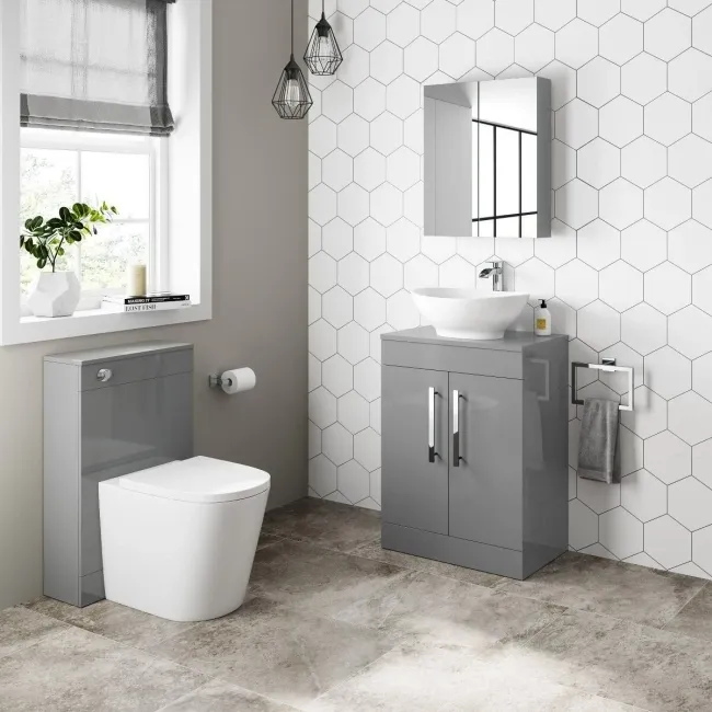 Avon Stone Grey Vanity with Oval Counter Top Basin 600mm