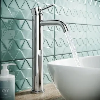 Selma Chrome High Rise Basin Mixer Tap
