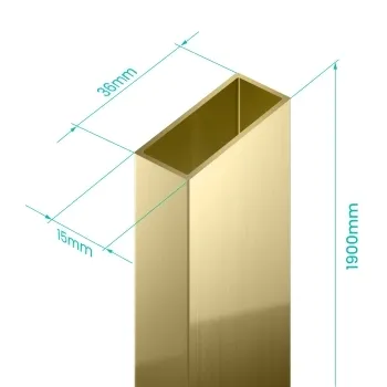 Hamburg 15mm Brushed Brass Extension Profile 1900mm Height