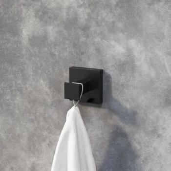 Isla Matt Black Square Robe Hook