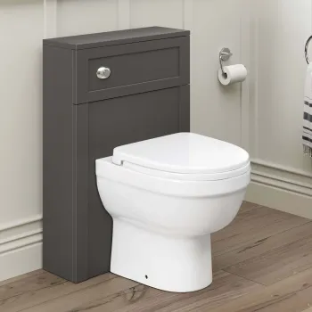 Bermuda Traditional Graphite Grey Slimline Back To Wall Unit and Seattle Toilet