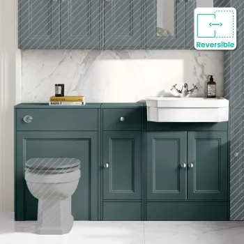 Monaco Midnight Green Traditional Basin Vanity and Back To Wall Unit 1500mm (Excludes Pan & Cistern)