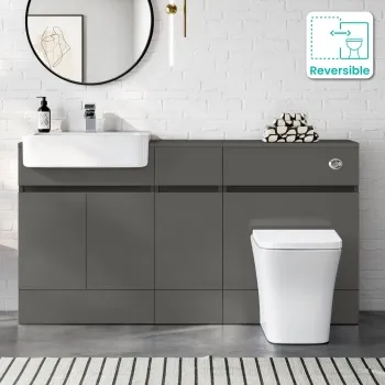 Foster Tungsten Grey Combination Vanity Basin and Houston Toilet 1500mm