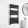 Santorini Matt Black Flat Panel Heated Towel Rail 1200x600mm