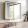 Olivia Matt Brass Illuminated LED Mirror Cabinet 710x800mm