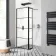 Munich Matt Black Grid 8mm Wet Room Shower Glass 700mm & 250mm Pivotal Return Panel