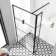 Munich Matt Black Grid 8mm Wet Room Shower Glass 900mm & 250mm Pivotal Return Panel