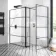 Munich Matt Black Grid 8mm Walk In Shower Enclosure 1400mm & 900mm Glass with Pivotal Return Panel