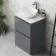 Corsica Storm Grey Vanity Drawer with Marble Top & Oval Counter Top Basin 600mm
