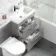 Avon Stone Grey Combination Basin Drawer and Aruba Toilet 1100mm - Right Handed