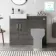 Harper Charcoal Elm Basin Vanity with Marble Top & Back To Wall Unit 1000mm