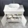 Lucia Chalk White Vanity with Marble Top & Curved Counter Top Basin 840mm