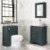 Lucia Inky Blue Vanity with Marble Top & Curved Counter Top Basin 640mm