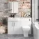 Harper Gloss White Combination Vanity Basin and Atlanta Toilet 1200mm - Black Accents - Left Handed