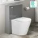 Avon & Trent Stone Grey Slimline Back To Wall Unit and Boston Toilet