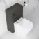 Elba Graphite Grey Slimline Back To Wall Unit and Boston Toilet - Black Accents
