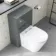 Corsica Curved Storm Grey Slimline Back To Wall Unit and Boston Toilet