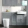 Monaco Dove Grey Combination Vanity Basin with Marble Top and Boston Toilet 1500mm