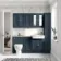 Monaco Inky Blue Combination Vanity Traditional Basin with Marble Top and Seattle Toilet 1500mm