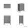 Bermuda Dove Grey Cabinet 600mm Excludes Counter Top Basin - Brushed Brass Accents