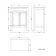 Bermuda Dove Grey Cabinet 600mm Excludes Counter Top Basin - Brushed Brass Accents