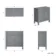 Bermuda Dove Grey Cabinet 800mm Excludes Counter Top Basin - Brushed Brass Accents