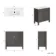Bermuda Graphite Grey Basin Vanity 800mm - Brushed Brass Accents
