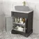 Lucia Graphite Grey Cabinet with Marble Top 640mm (Excludes Counter Top Basin) - Brushed Brass Accents