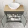 Lucia Graphite Grey Vanity with Oak Effect Top & Oval Counter Top Basin 840mm - Brushed Brass Accents