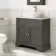 Lucia Graphite Grey Vanity with Marble Top & Curved Counter Top Basin 840mm - Brushed Brass Accents