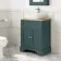 Lucia Midnight Green Vanity with Oak Effect Top & Curved Counter Top Basin 640mm