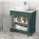 Lucia Midnight Green Vanity with Marble Top & Curved Counter Top Basin 840mm