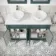 Lucia Midnight Green Double Vanity with Marble Top & Round Counter Top Basin 1200mm