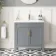 Bermuda Dove Grey Basin Vanity 800mm - Brass Knurled Handles