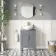 Bermuda Dove Grey Vanity with Round Counter Top Basin 600mm - Brass Knurled Handles